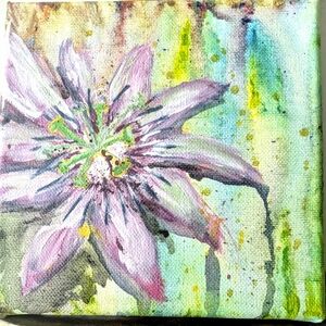 Art, Passionflower, Original Painting On Canvas